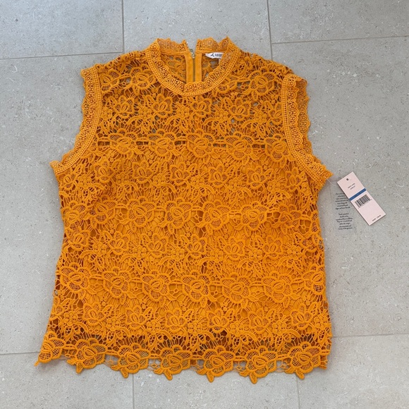 Nanette Lepore Mustard Lace Blouse - Picture 3 of 3
